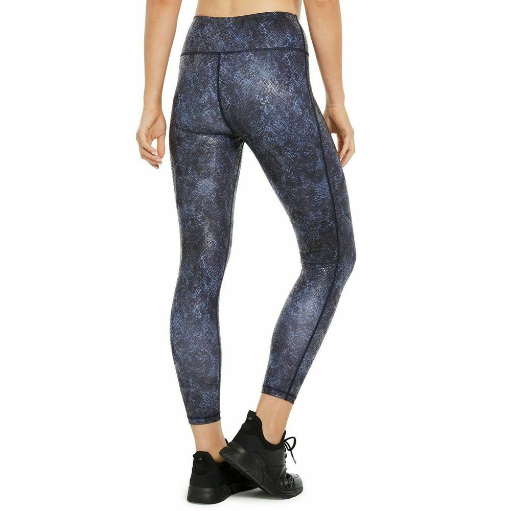 Ideology Shiny Python Tight Leggings Stretch Navy - image 3
